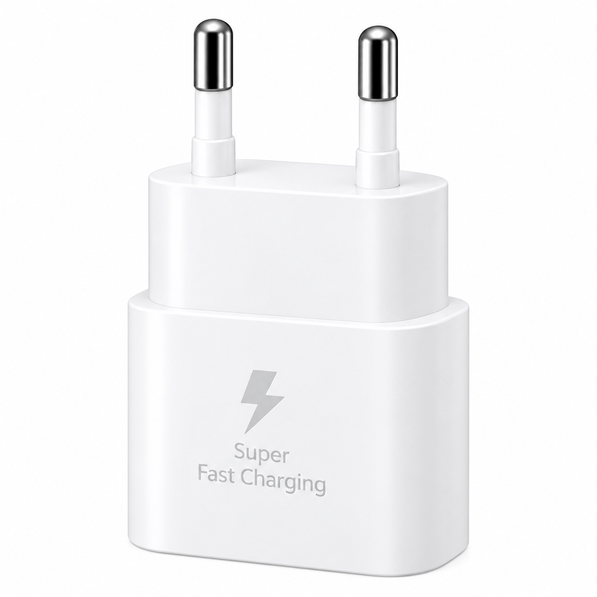 Witte Samsung Super Fast Charging-oplader met Europese stekker