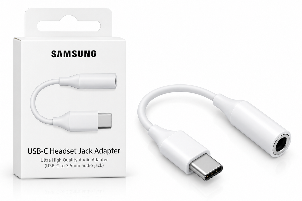 Originele Samsung USB-C naar 3,5 mm Jack Adapter – Wit