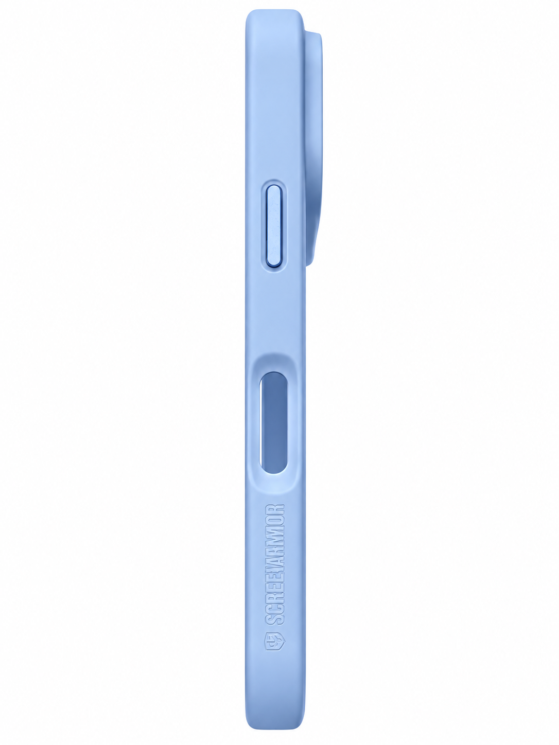 Andere zijkant met uitsparingen van blauw Screen Armor-hoesje