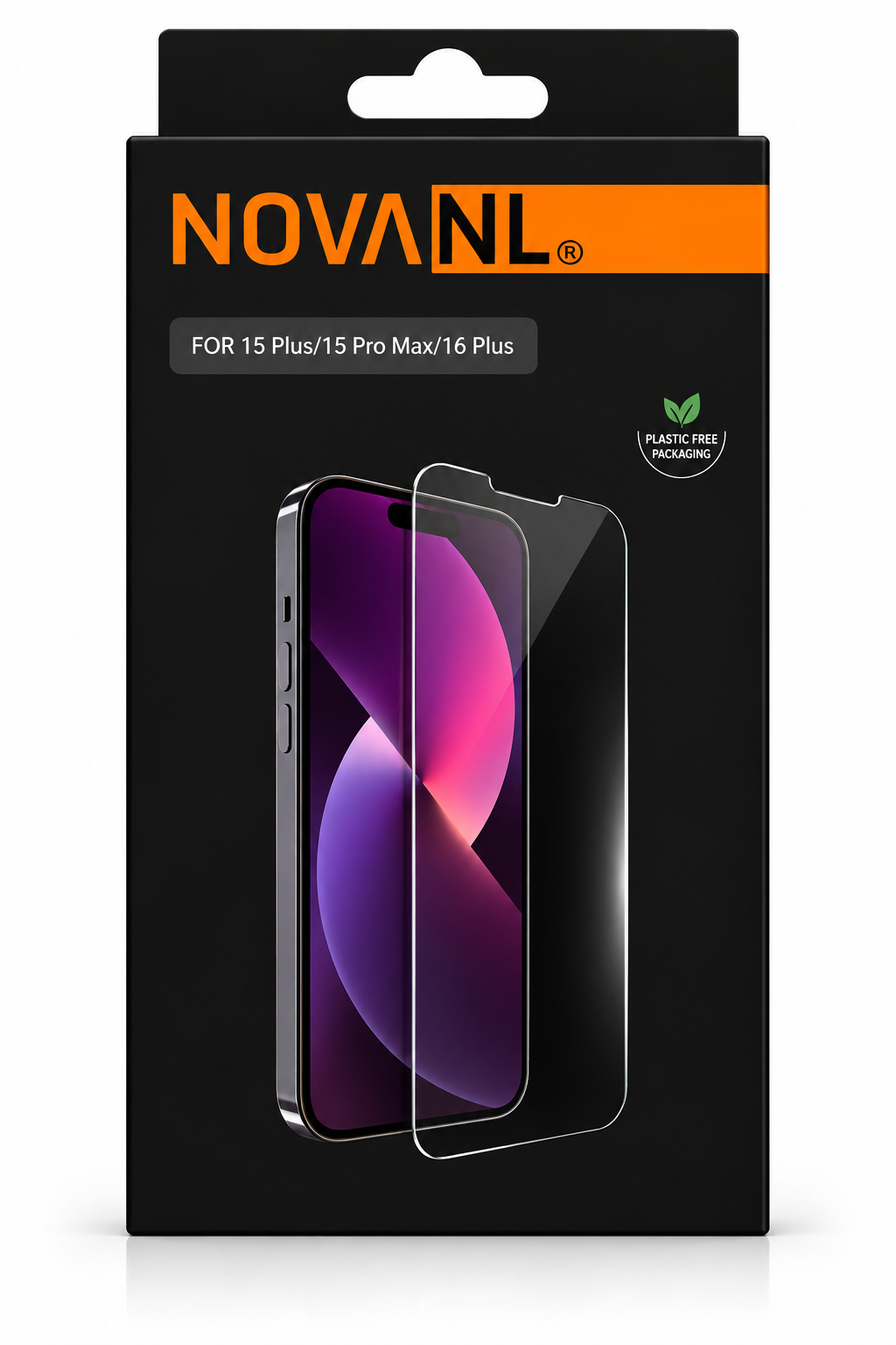 NOVANL Tempered Glass Screenprotector – iPhone 15 Plus / 15 Pro Max – Case Friendly