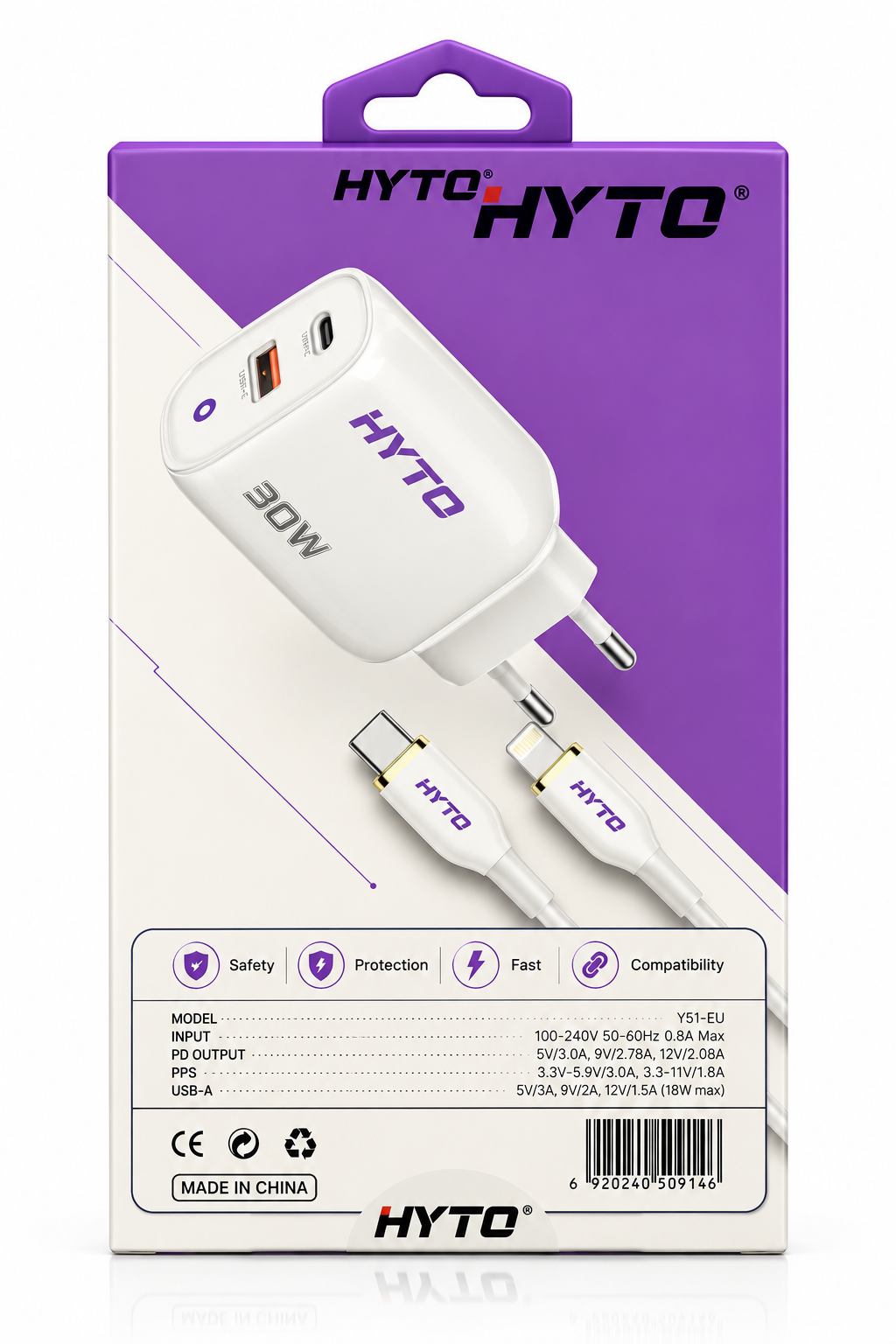 Achterkant HYTO Y51-verpakking met productspecificaties