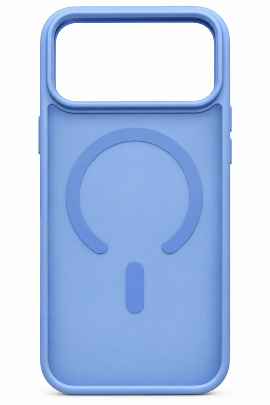 Achterzijde van blauw Screen Armor MagAir-hoesje met magnetische ring