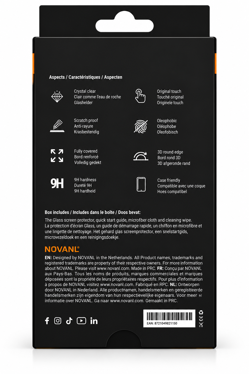 NOVANL Tempered Glass Screenprotector – iPhone 12 Mini – Case Friendly