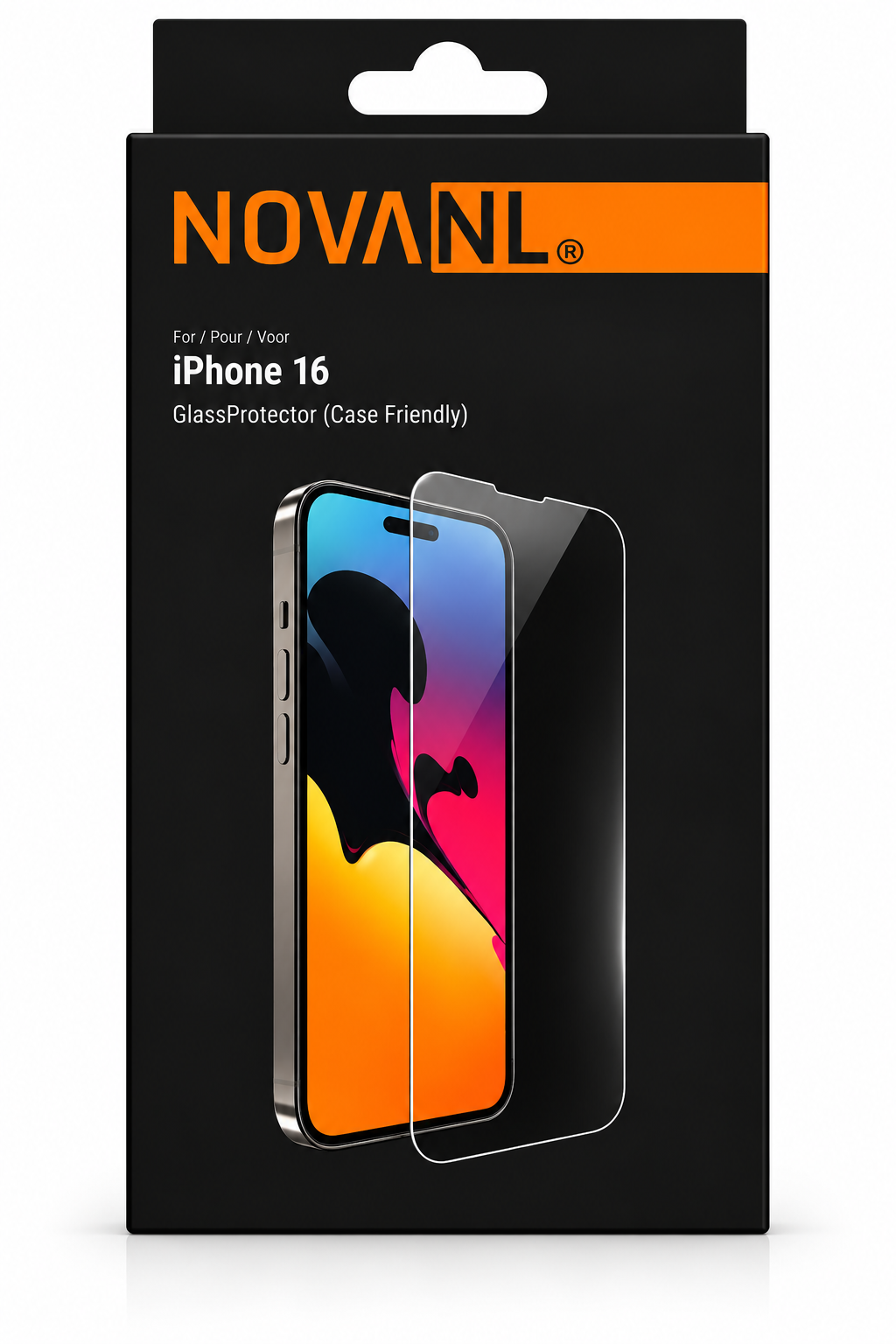 NOVANL Tempered Glass Screenprotector – iPhone 15 / 16 – Case Friendly