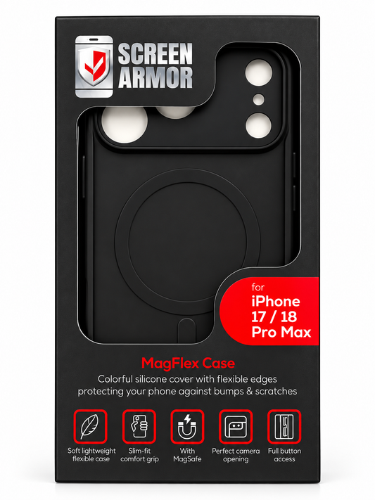 Screen Armor MagFlex-verpakking voor iPhone 17 Pro Max / 18 Pro Max, zwart