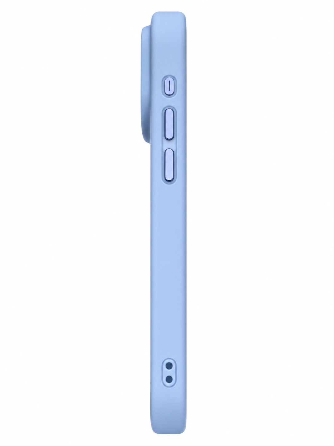 Zijkant met knoppen van blauw Screen Armor-hoesje