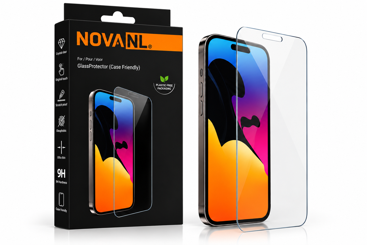 NOVANL Tempered Glass Screenprotector – iPhone 12 Mini – Case Friendly