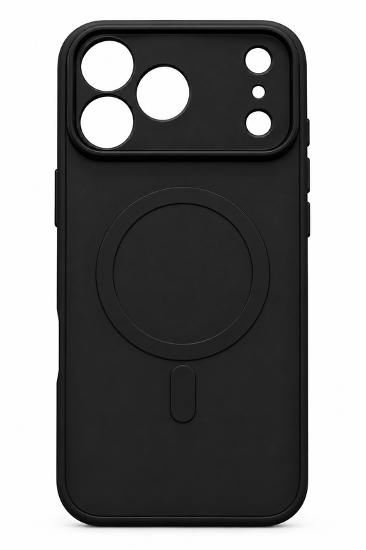 Achterzijde van zwart Screen Armor MagFlex-hoesje met magnetische ring